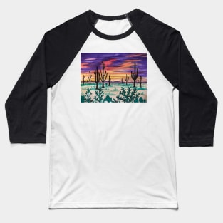 Desert cactus at sunset Baseball T-Shirt